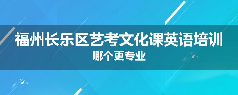 福州长乐区艺考文化课英语培训哪个更专业