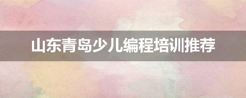 山东青岛少儿编程培训推荐