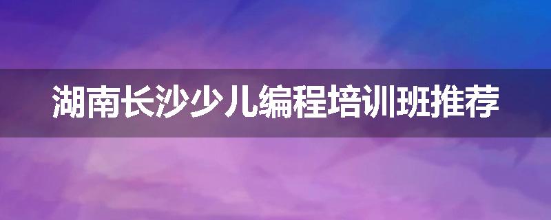 湖南长沙少儿编程培训班推荐