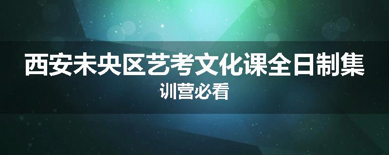 西安未央区艺考文化课全日制集训营必看