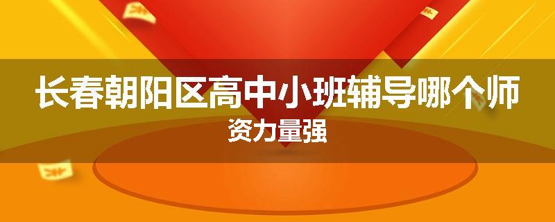 长春朝阳区高中小班辅导哪个师资力量强