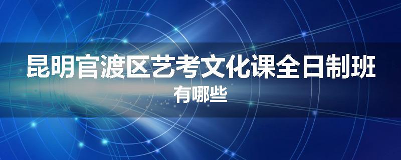 昆明官渡区艺考文化课全日制班有哪些