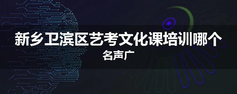 新乡卫滨区艺考文化课培训哪个名声广