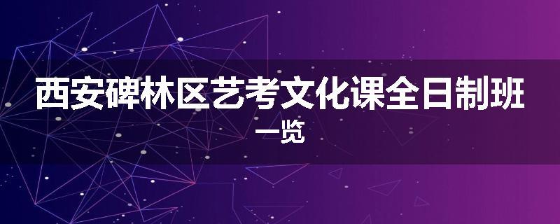 西安碑林区艺考文化课全日制班一览