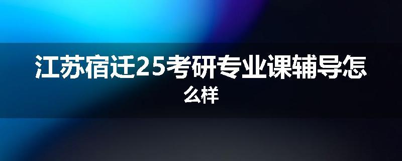 江苏宿迁25考研专业课辅导怎么样