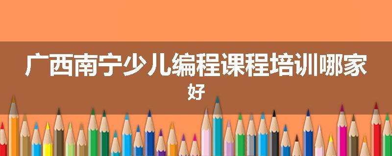 广西南宁少儿编程课程培训哪家好