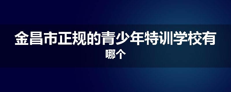 金昌市正规的青少年特训学校有哪个