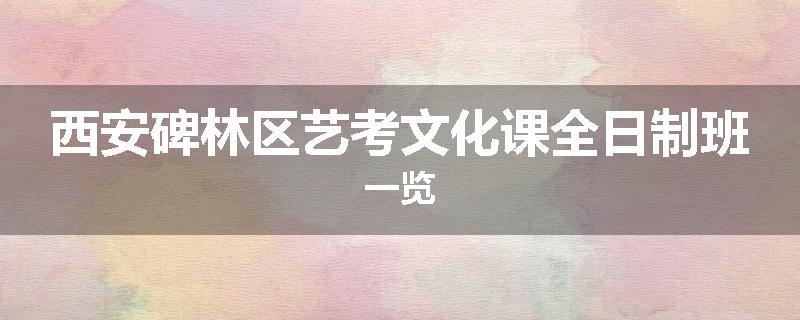 西安碑林区艺考文化课全日制班一览