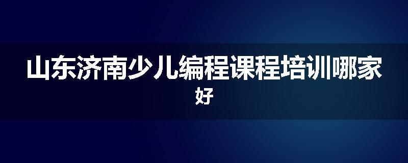 山东济南少儿编程课程培训哪家好