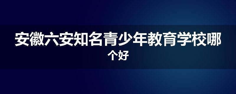 安徽六安知名青少年教育学校哪个好