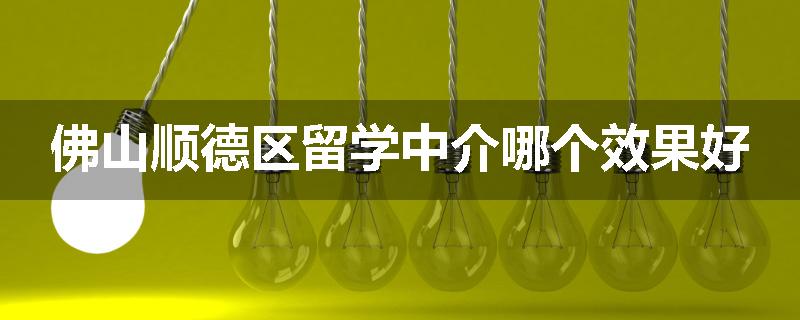 佛山顺德区留学中介哪个效果好