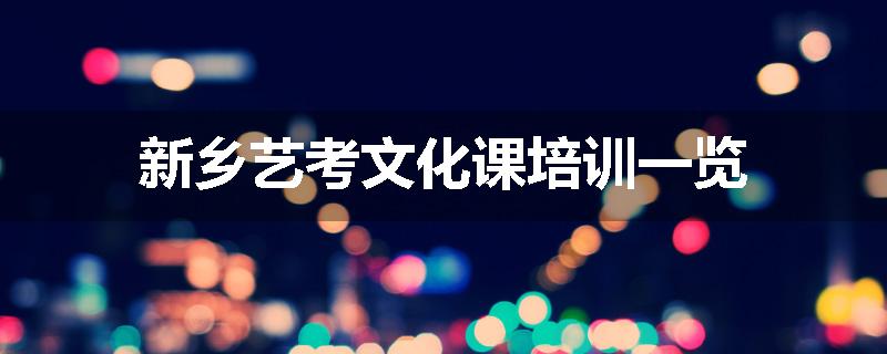 新乡艺考文化课培训一览