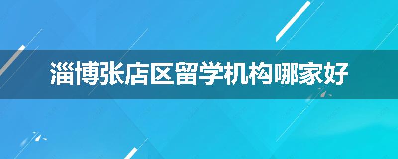 淄博张店区留学机构哪家好