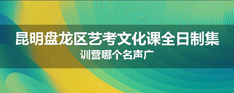 昆明盘龙区艺考文化课全日制集训营哪个名声广