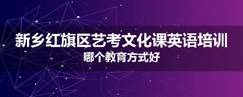 新乡红旗区艺考文化课英语培训哪个教育方式好