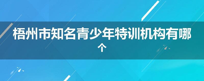 梧州市知名青少年特训机构有哪个