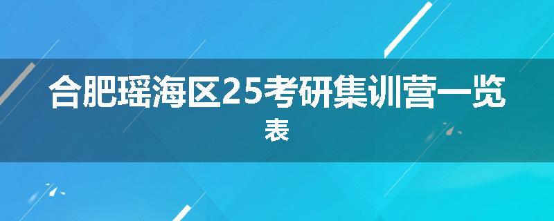 合肥瑶海区25考研集训营一览表