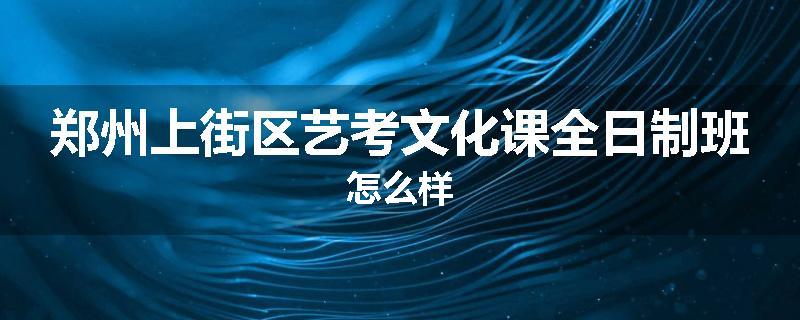 郑州上街区艺考文化课全日制班怎么样