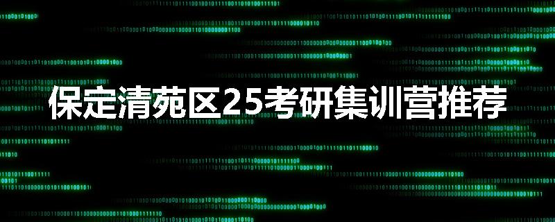 保定清苑区25考研集训营推荐