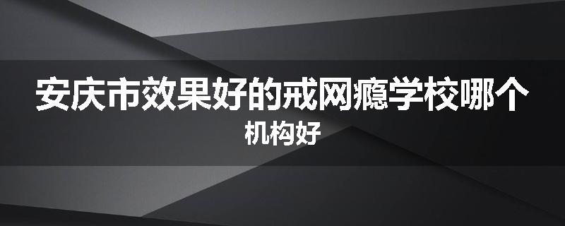 安庆市效果好的戒网瘾学校哪个机构好