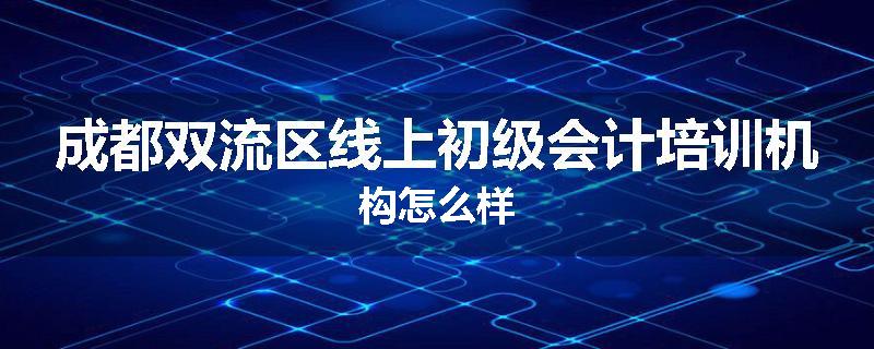 成都双流区线上初级会计培训机构怎么样