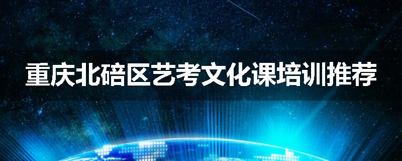 重庆北碚区艺考文化课培训推荐