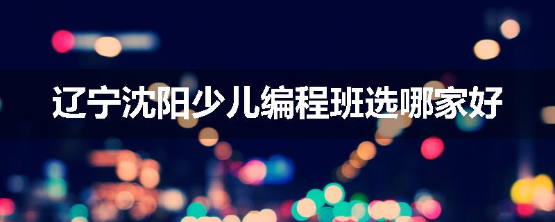 辽宁沈阳少儿编程班选哪家好