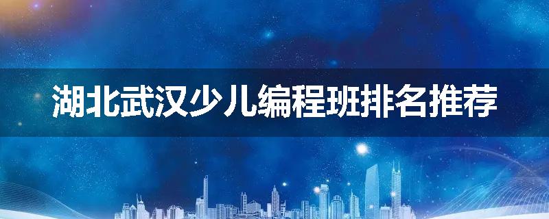 湖北武汉少儿编程班排名推荐