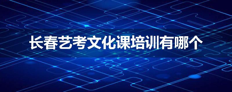 长春艺考文化课培训有哪个