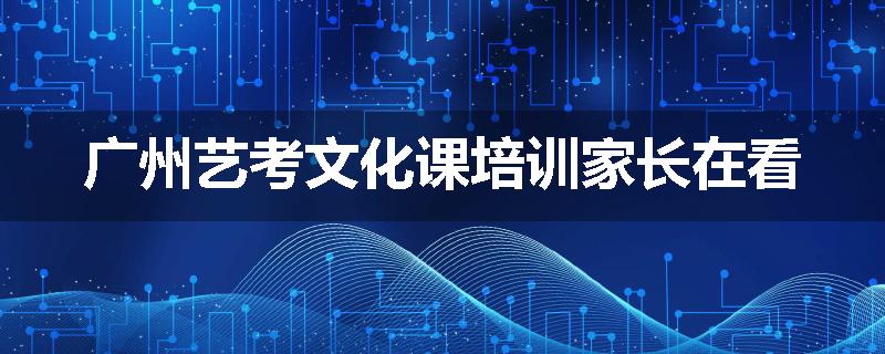 广州艺考文化课培训家长在看