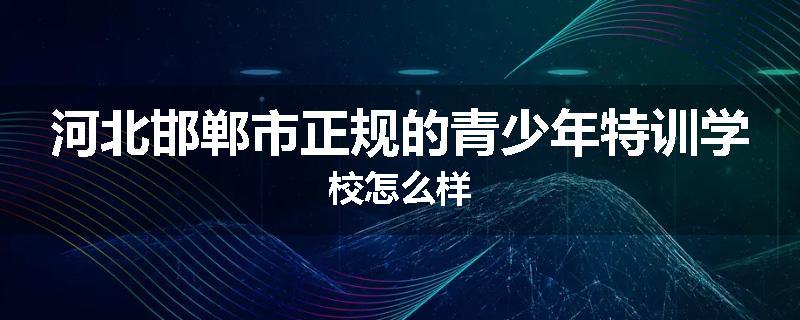 河北邯郸市正规的青少年特训学校怎么样