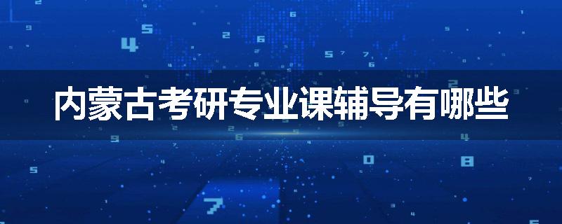 内蒙古考研专业课辅导有哪些