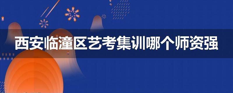 西安临潼区艺考集训哪个师资强