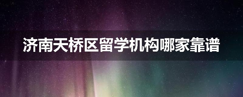 济南天桥区留学机构哪家靠谱