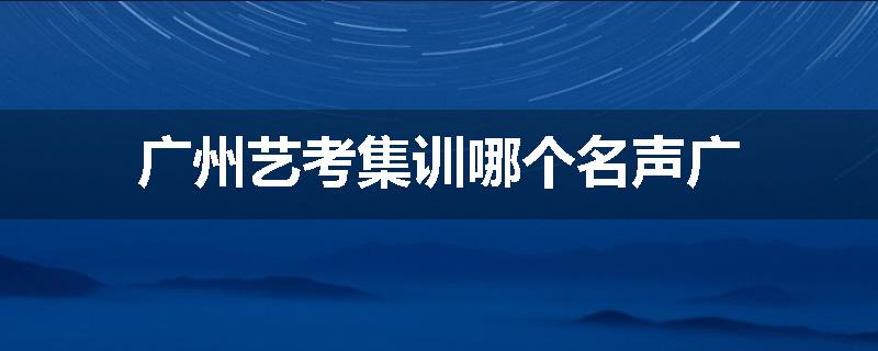 广州艺考集训哪个名声广