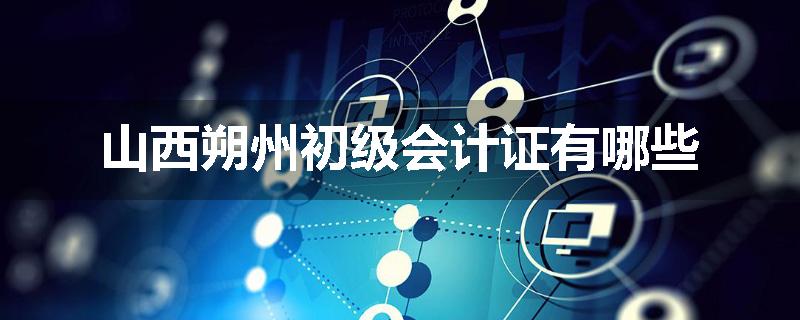 山西朔州初级会计证有哪些