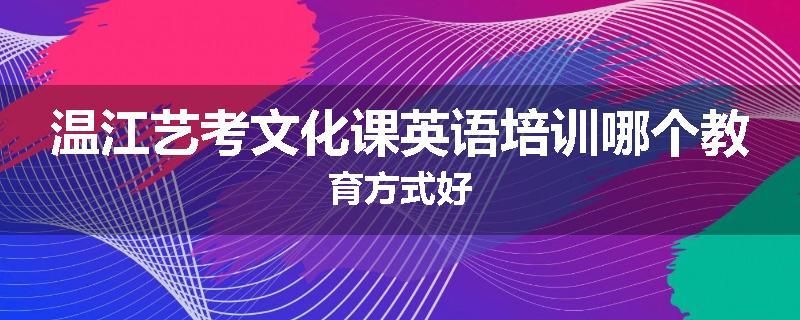 温江艺考文化课英语培训哪个教育方式好
