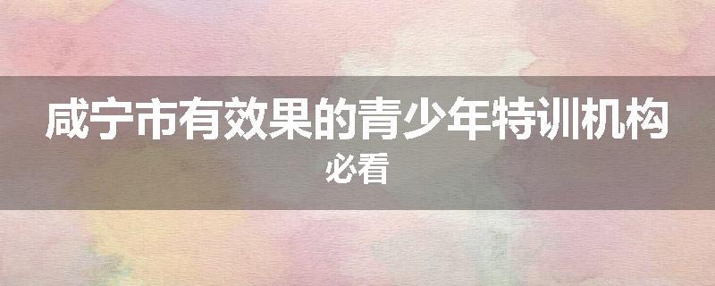 咸宁市有效果的青少年特训机构必看