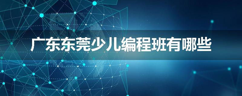广东东莞少儿编程班有哪些
