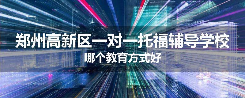 郑州高新区一对一托福辅导学校哪个教育方式好