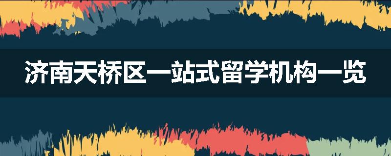 济南天桥区一站式留学机构一览