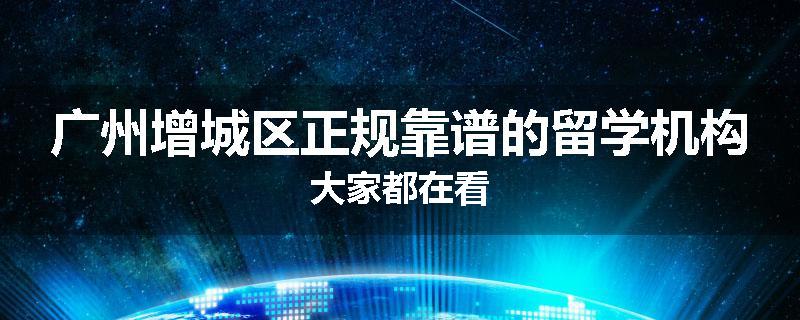 广州增城区正规靠谱的留学机构大家都在看