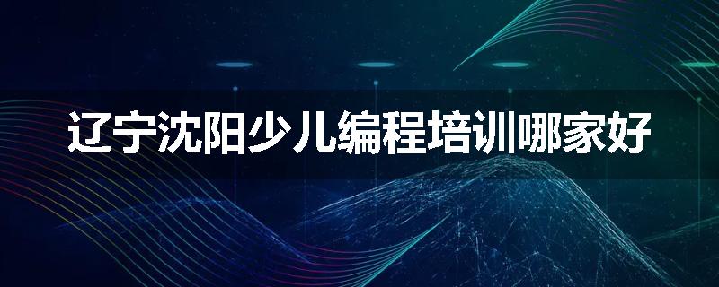 辽宁沈阳少儿编程培训哪家好