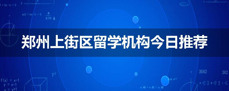 郑州上街区留学机构今日推荐
