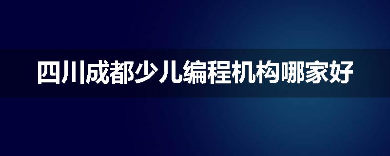 四川成都少儿编程机构哪家好