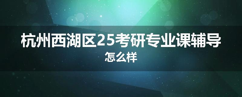 杭州西湖区25考研专业课辅导怎么样