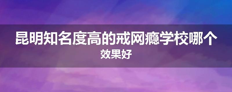 昆明知名度高的戒网瘾学校哪个效果好