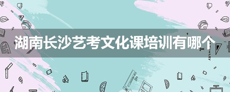 湖南长沙艺考文化课培训有哪个