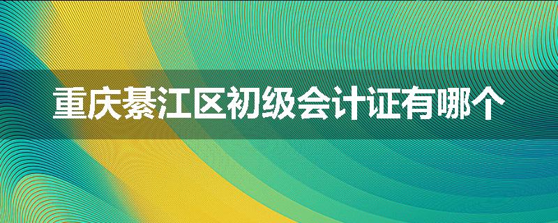 重庆綦江区初级会计证有哪个