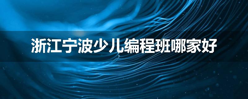 浙江宁波少儿编程班哪家好